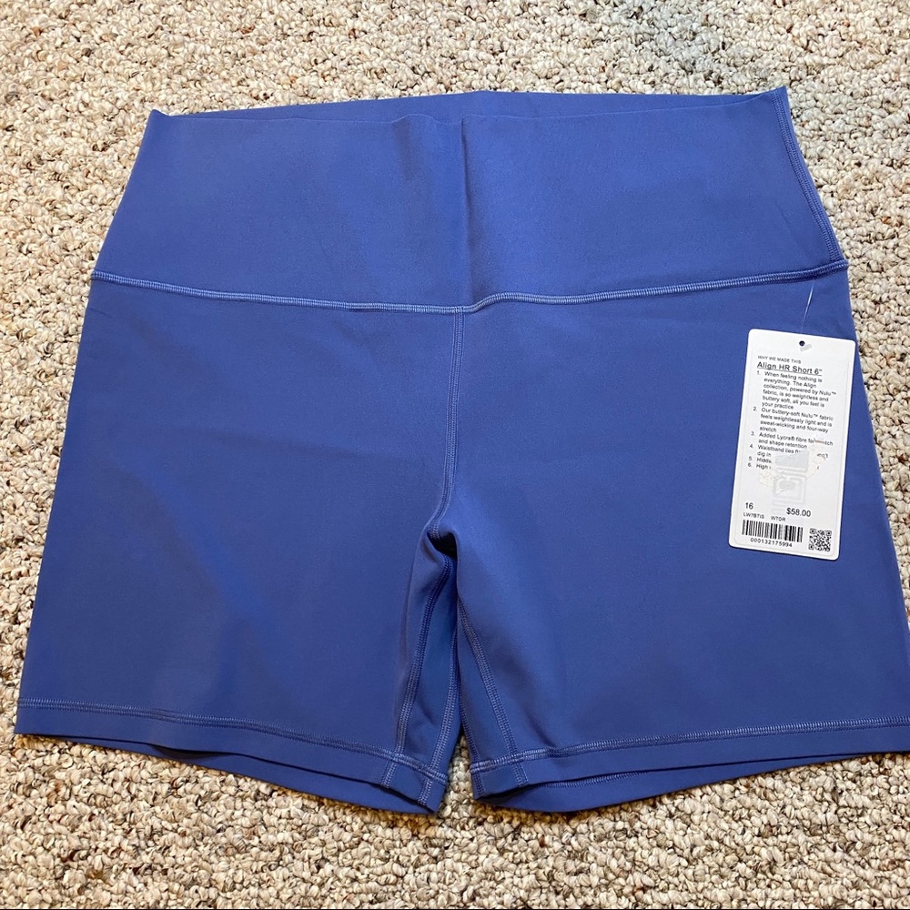 NWT Lululemon Align HR Short 6” Blue Super Soft!